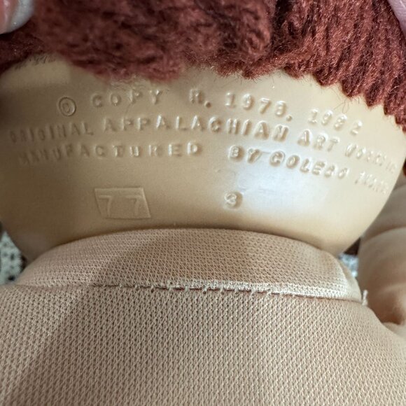 Cabbage Patch Kid Boy Doll 80's Red Curly Hair Corduroy Bear Suit Brown Eyes - Picture 8 of 16